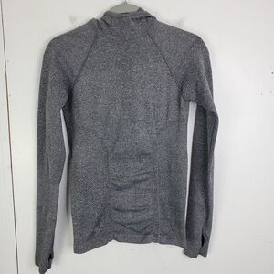 Athleta Hooded Seamless Jacket Womens S Pullover Thumb Holes Athleisure Fitted